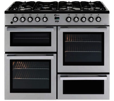 FLAVEL  MLN10FRS Dual Fuel Range Cooker - Silver & Chrome
